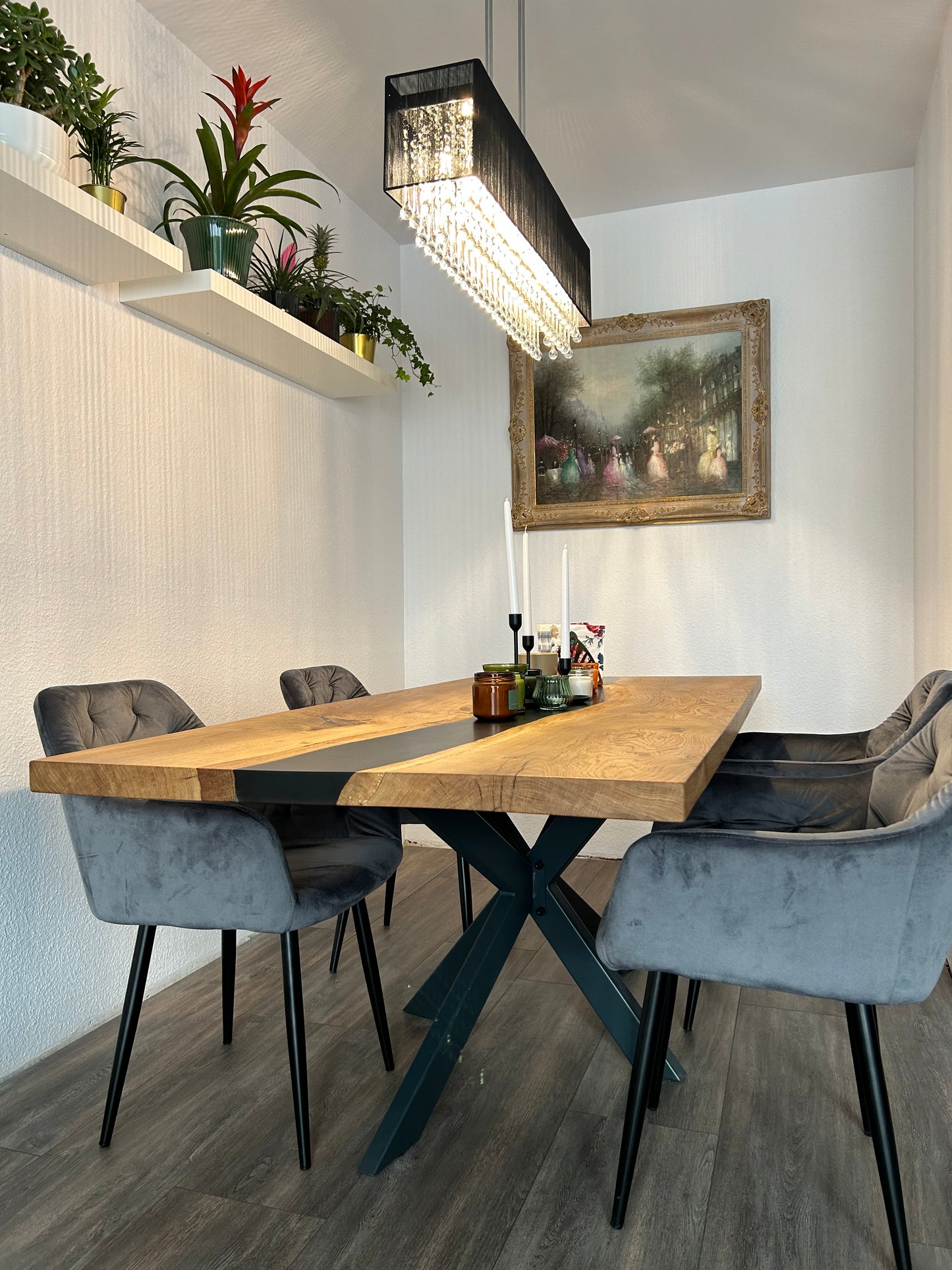 Tischplatte Eiche Epoxidharz 220cm