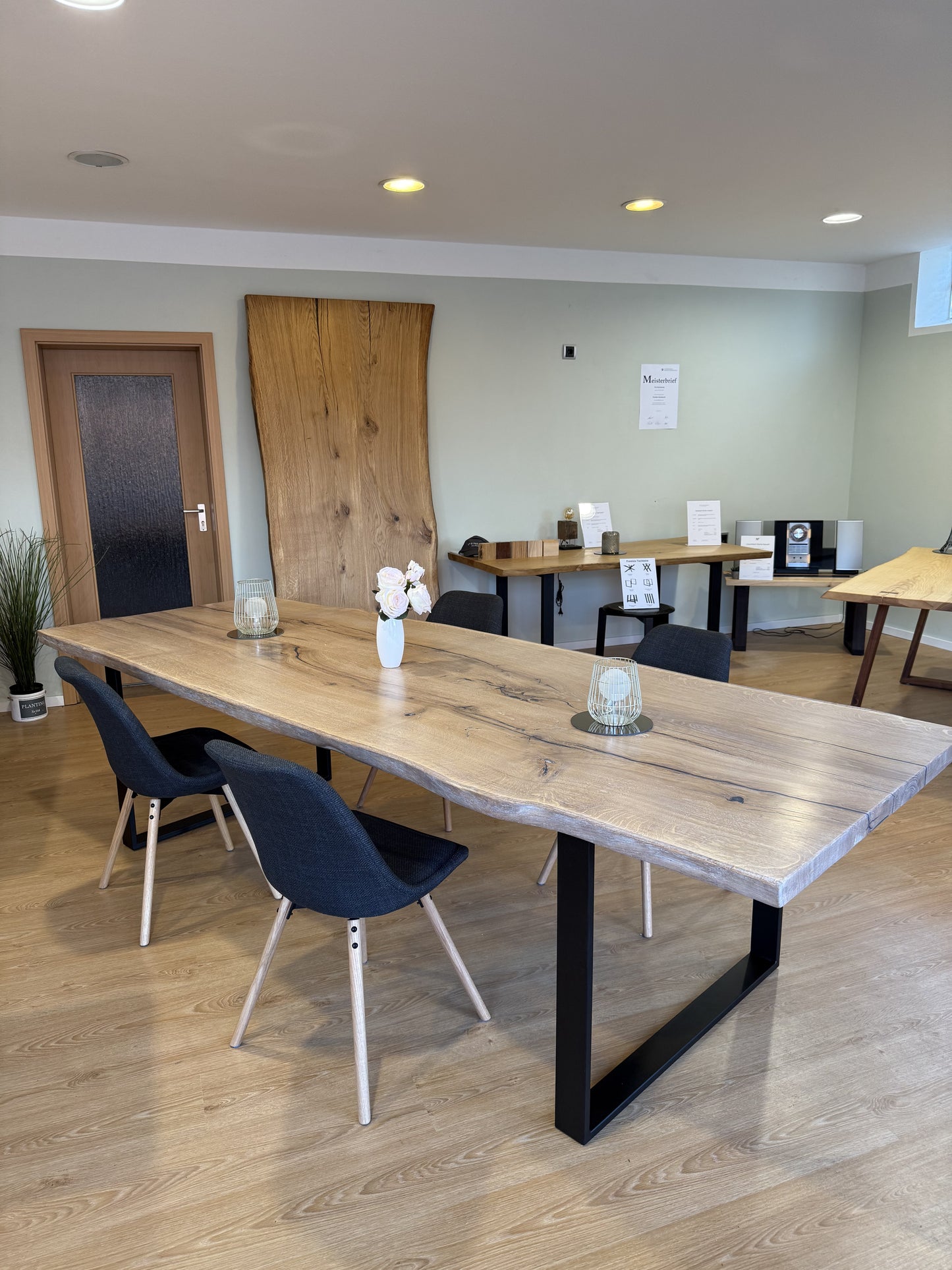 Tischplatte Eiche massiv Naturbaumkanten 300cm