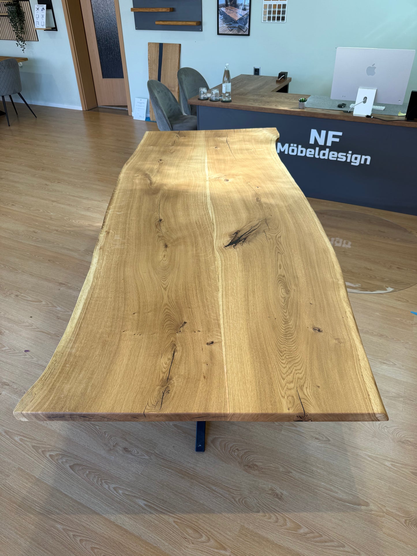 Tischplatte Eiche massiv Naturbaumkanten 240 x 95cm