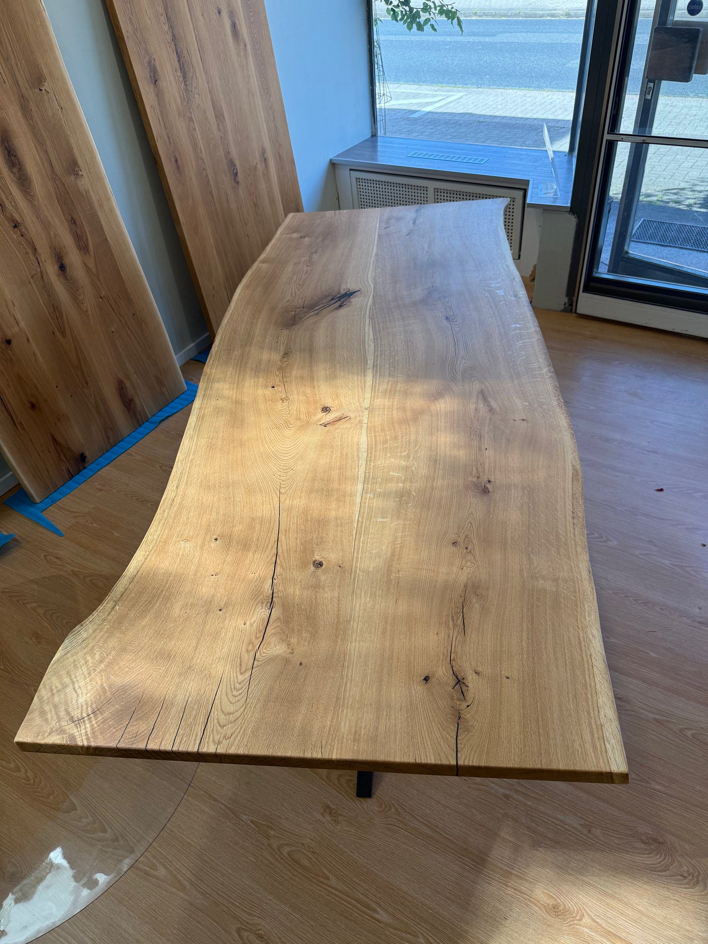 Tischplatte Eiche massiv Naturbaumkanten 240 x 95cm