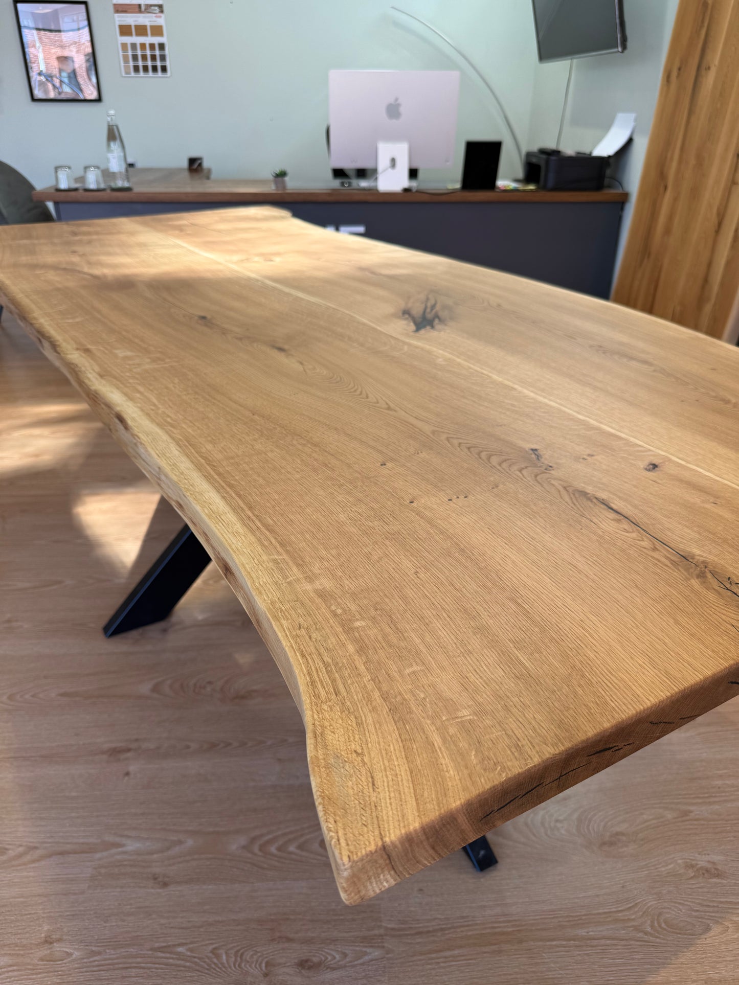 Tischplatte Eiche massiv Naturbaumkanten 240 x 95cm
