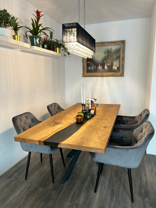 Tischplatte Eiche Epoxidharz 220cm