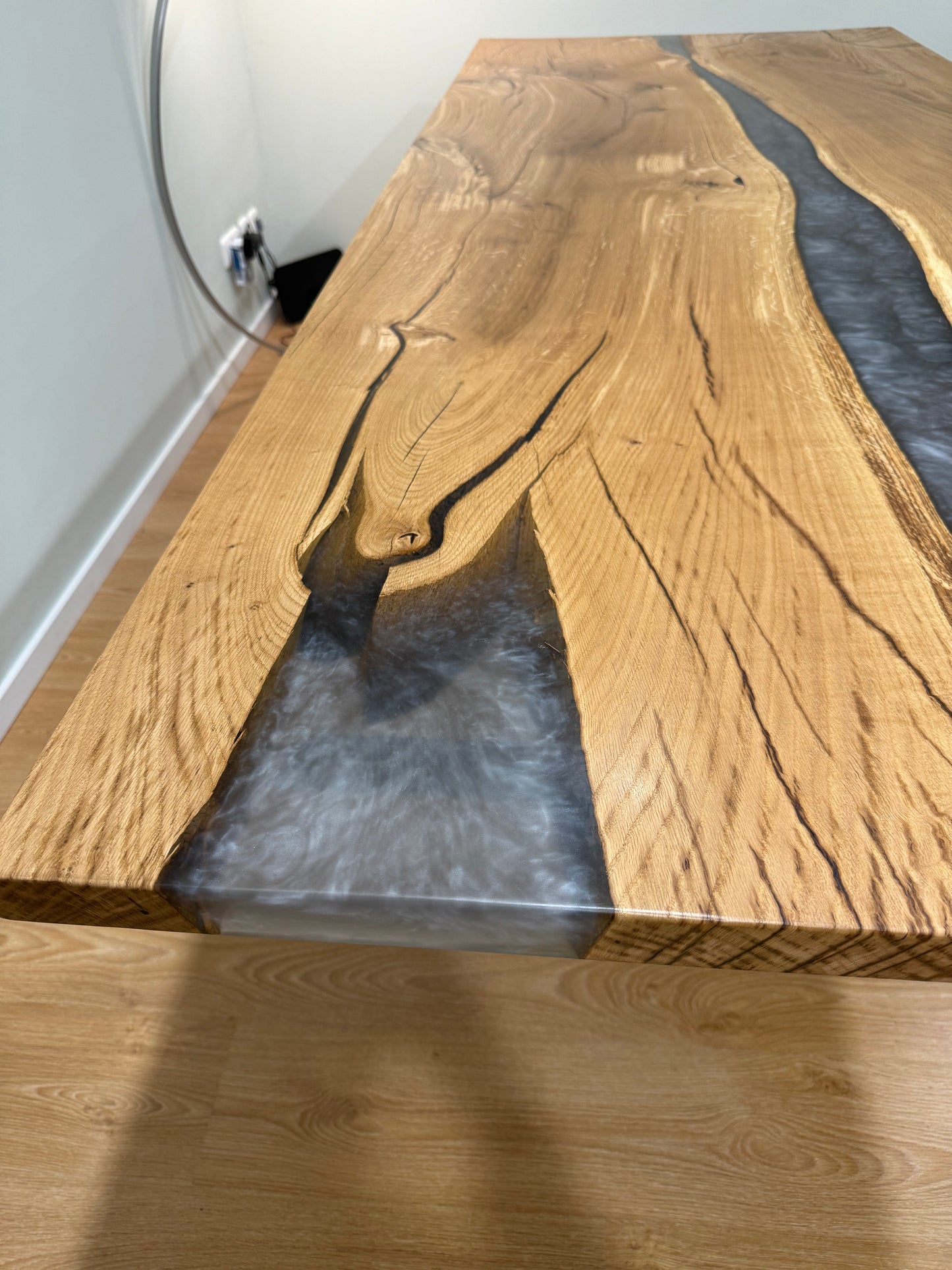 Tischplatte Eiche Epoxidharz 260cm