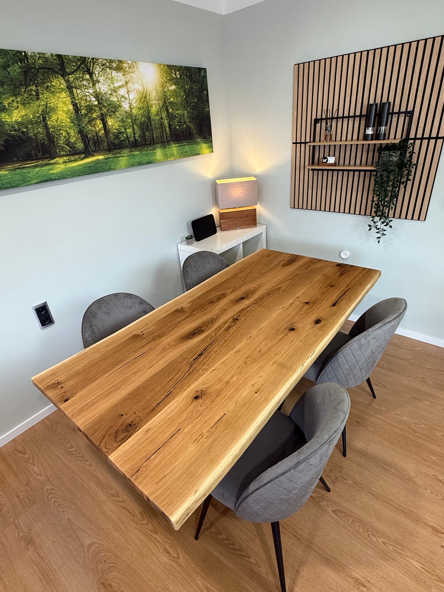 Tischplatte Eiche massiv Naturbaumkanten 180cm