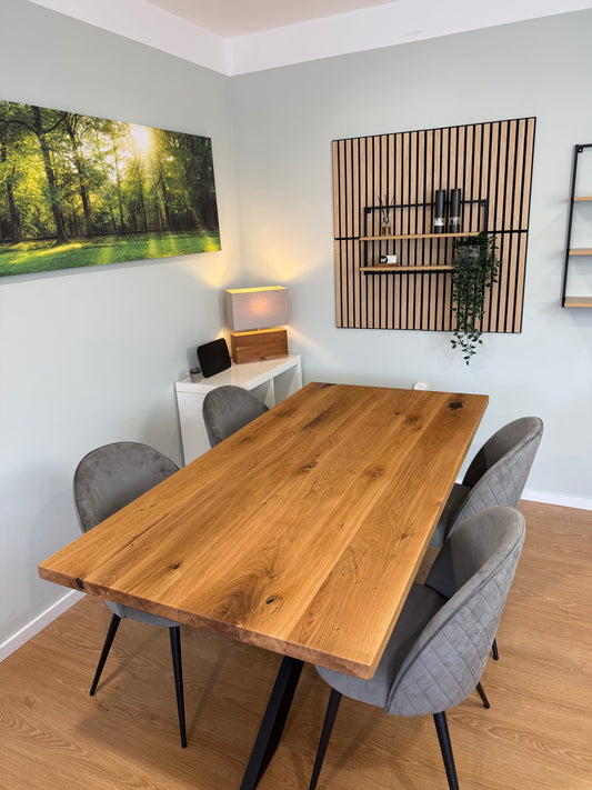 Tischplatte Eiche massiv gerade Kanten 180cm