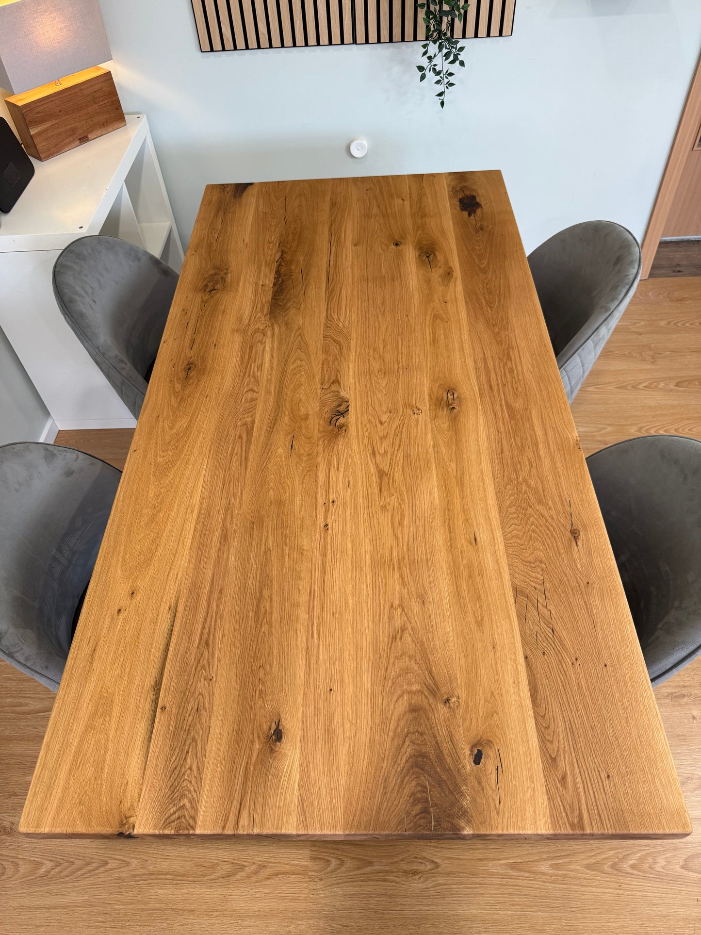 Tischplatte Eiche massiv gerade Kanten 180cm