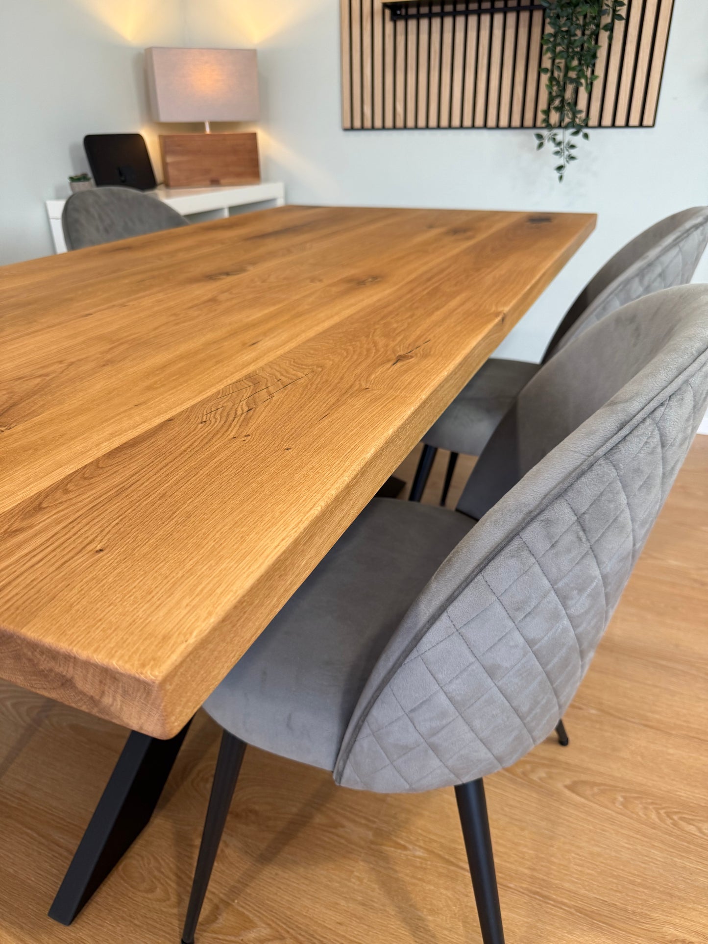 Tischplatte Eiche massiv gerade Kanten 180cm