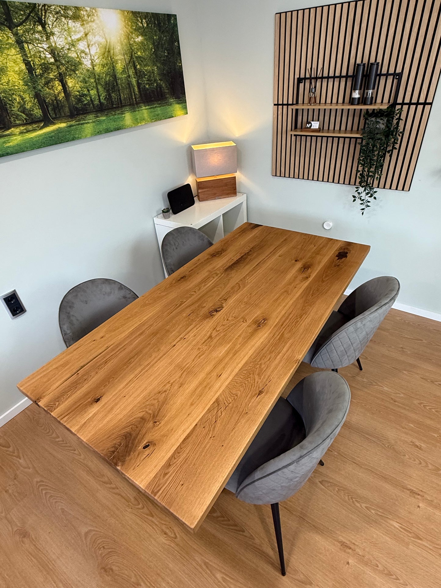 Tischplatte Eiche massiv gerade Kanten 180cm