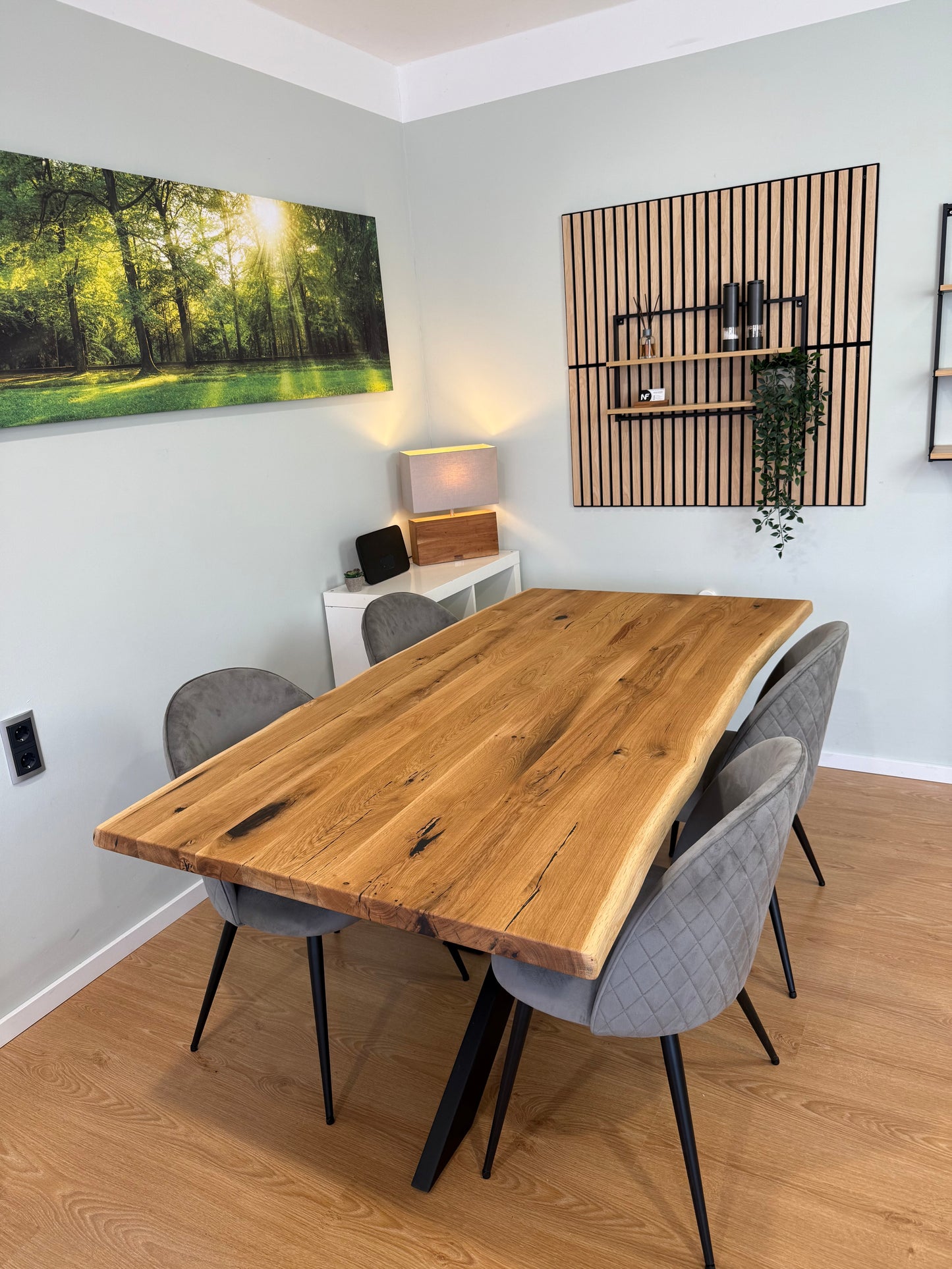 Tischplatte Eiche massiv Naturbaumkanten 180cm