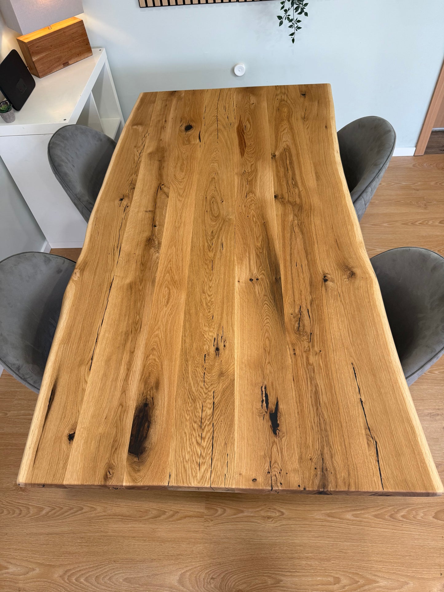 Tischplatte Eiche massiv Naturbaumkanten 180cm