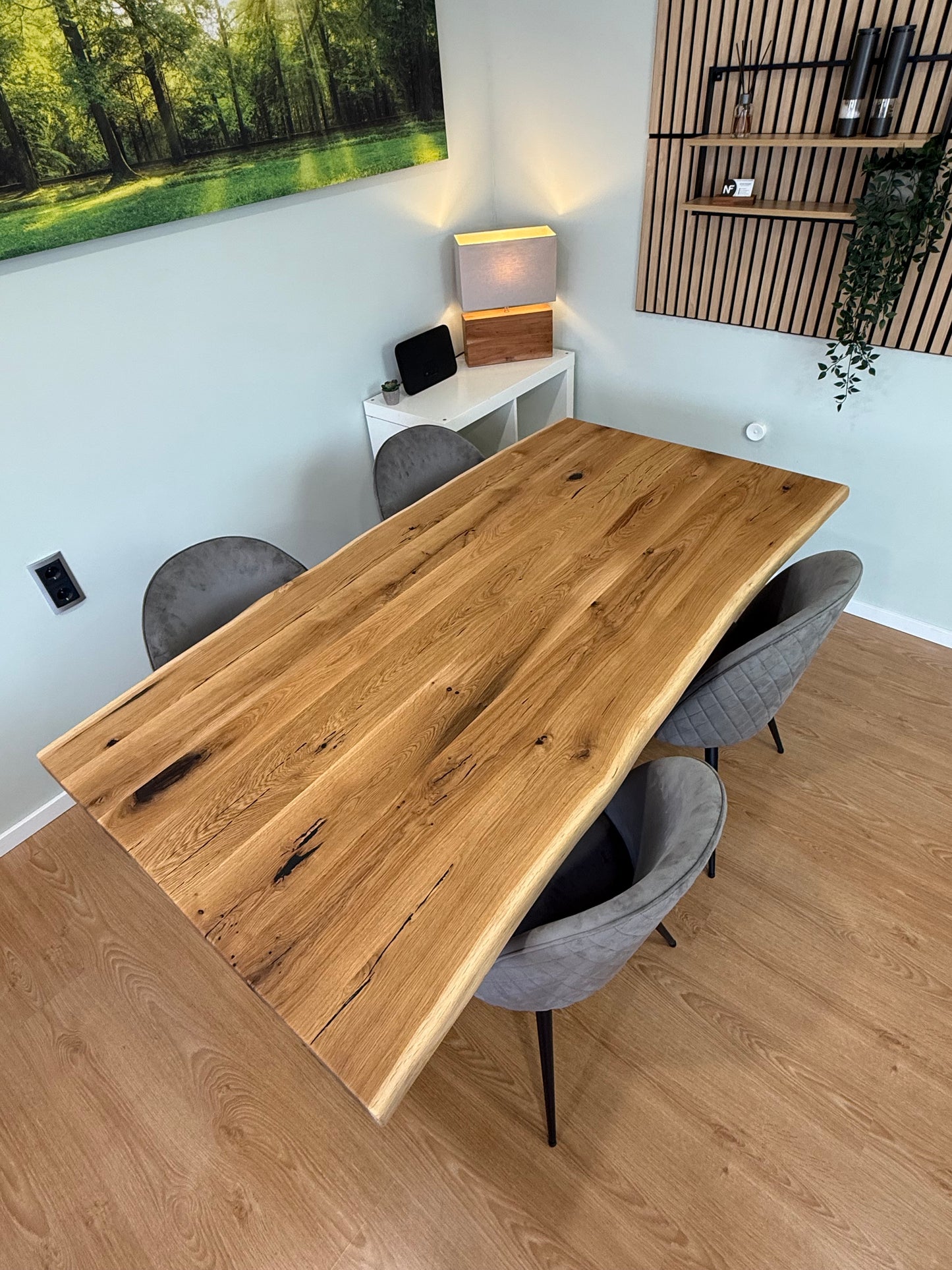 Tischplatte Eiche massiv Naturbaumkanten 180cm