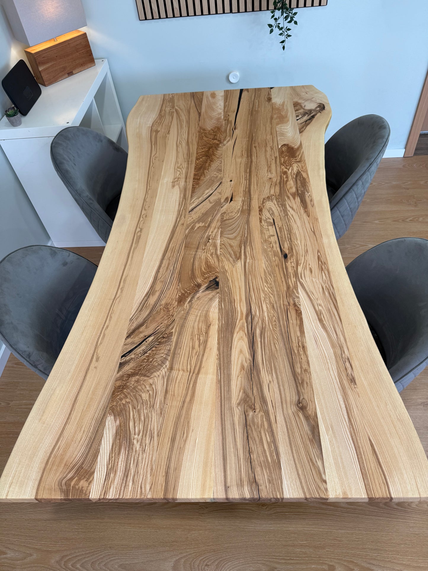 Tischplatte Esche massiv Naturbaumkanten 190cm