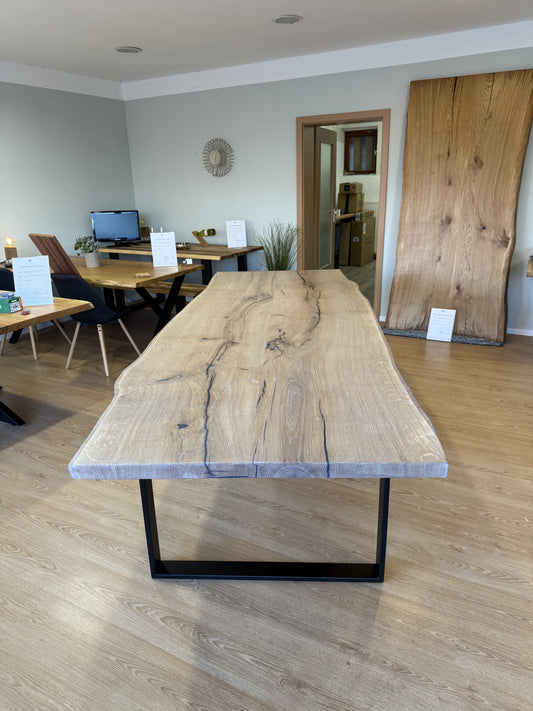 Tischplatte Eiche massiv Naturbaumkanten 300cm